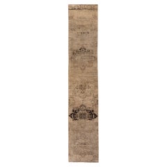 Neutral 
Narrow Antique Turkish Oushak Runner, Circa 1920s