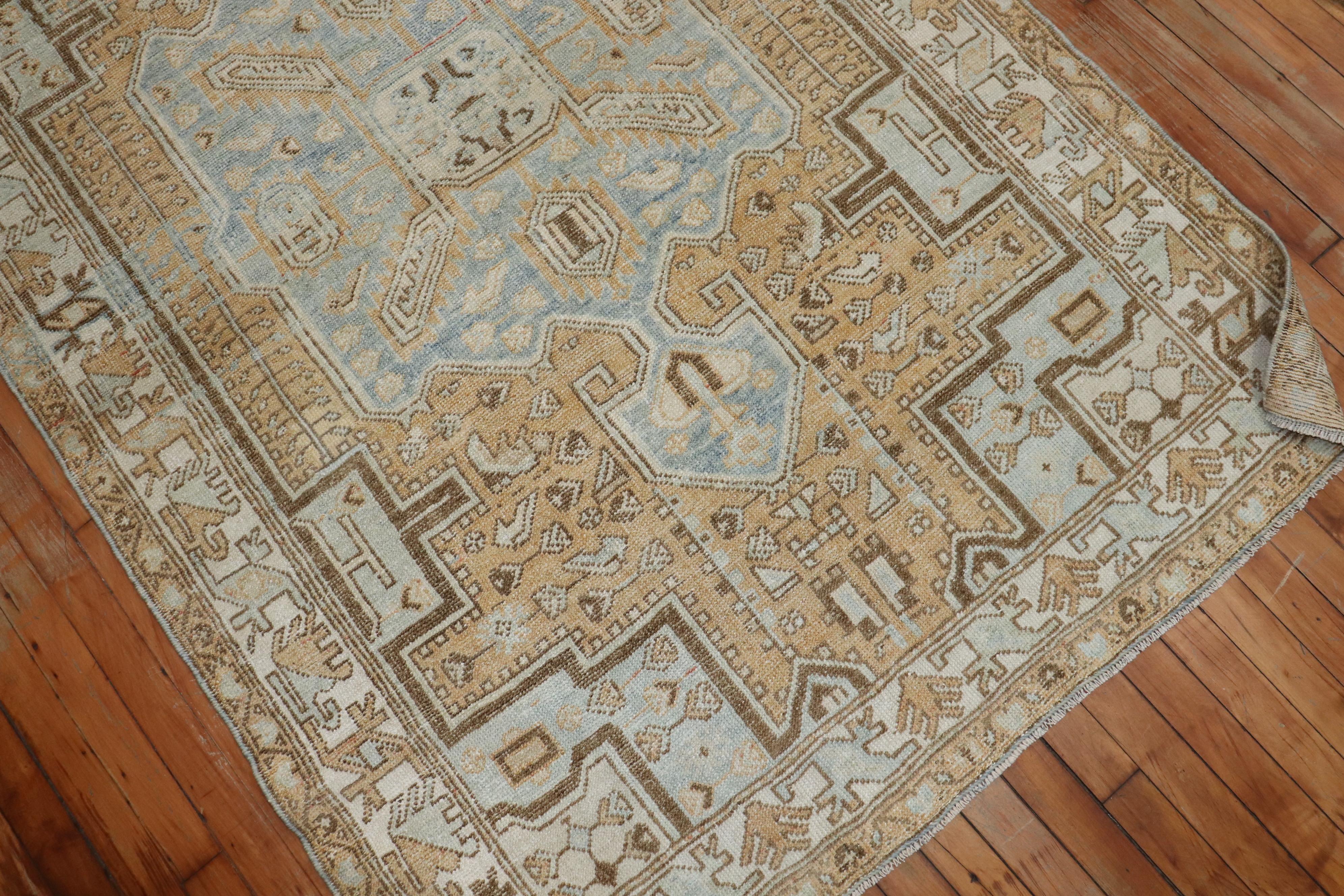 Neutral Persian Accent Size Vintage Rug 2
