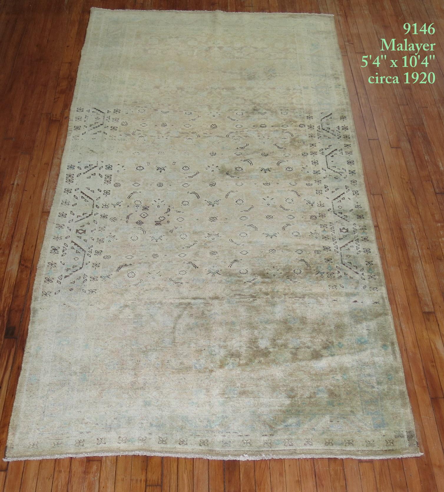Neutral Persian Gallery Size Rug For Sale 2