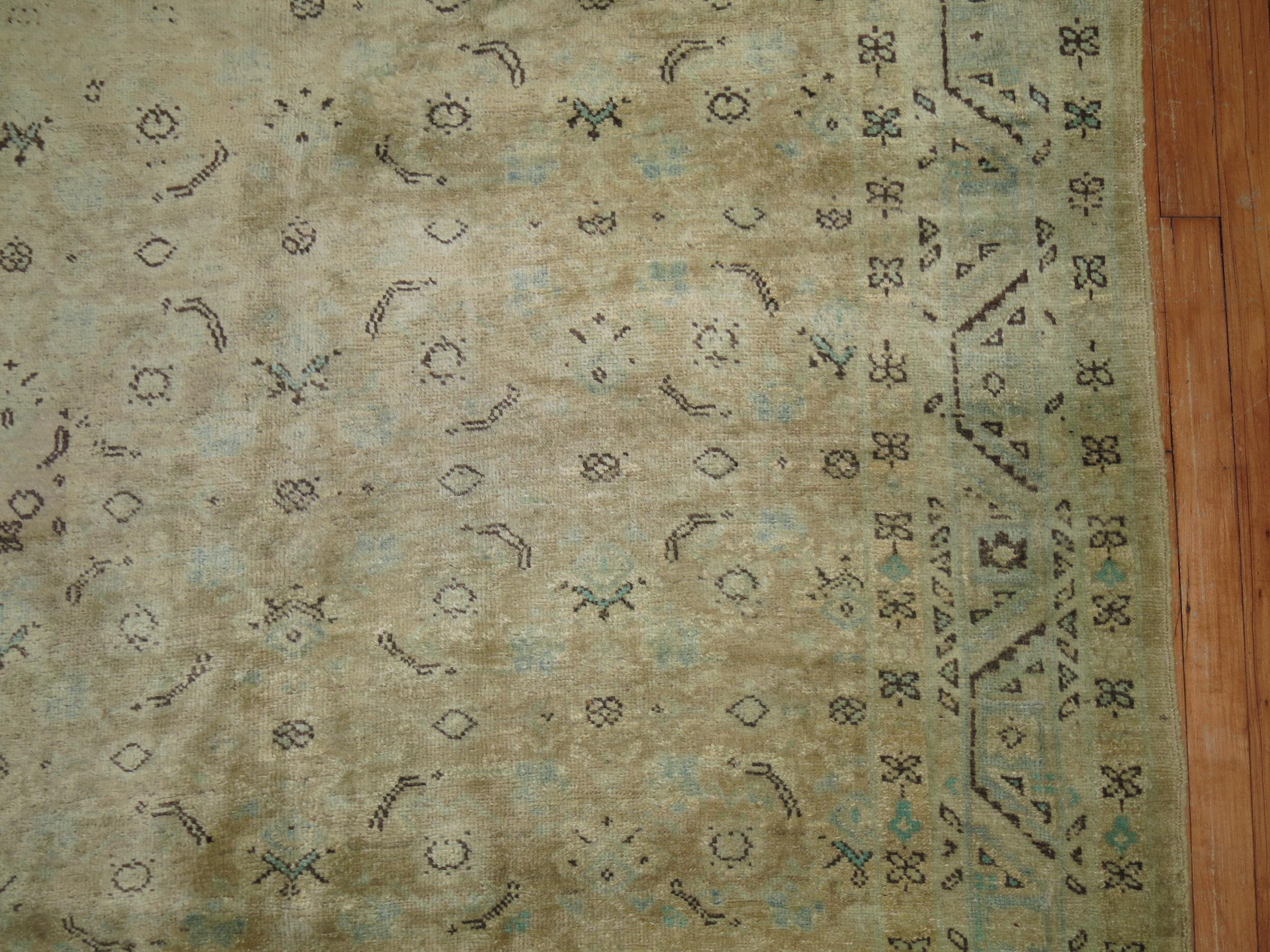 20th Century Neutral Persian Gallery Size Rug For Sale