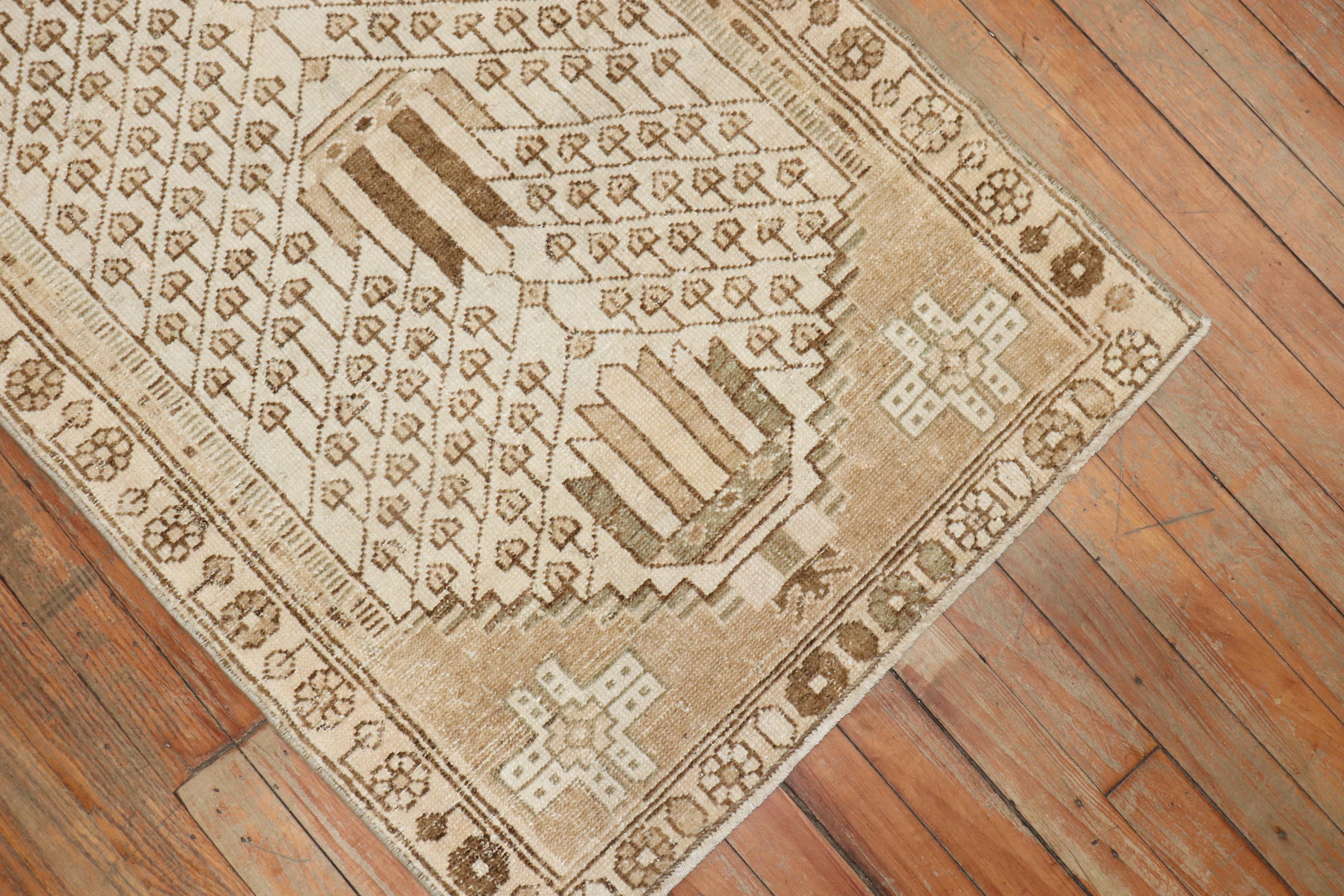 Hand-Woven Neutral Persian Malayer Rug For Sale