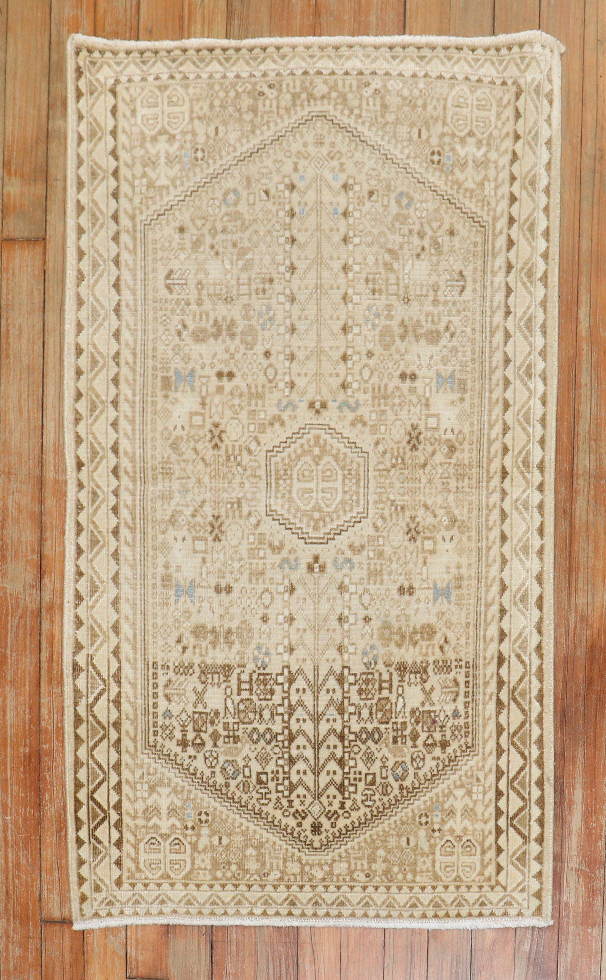 One-of-a-kind neutral-colored Persian joshegan in mini size. circa mid 20th century

Measures: 2'1'' x 3'4''.