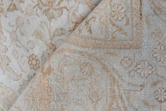 Neutral Persian Tabriz Carpet, Peach and Pink Accents, All-Over Field