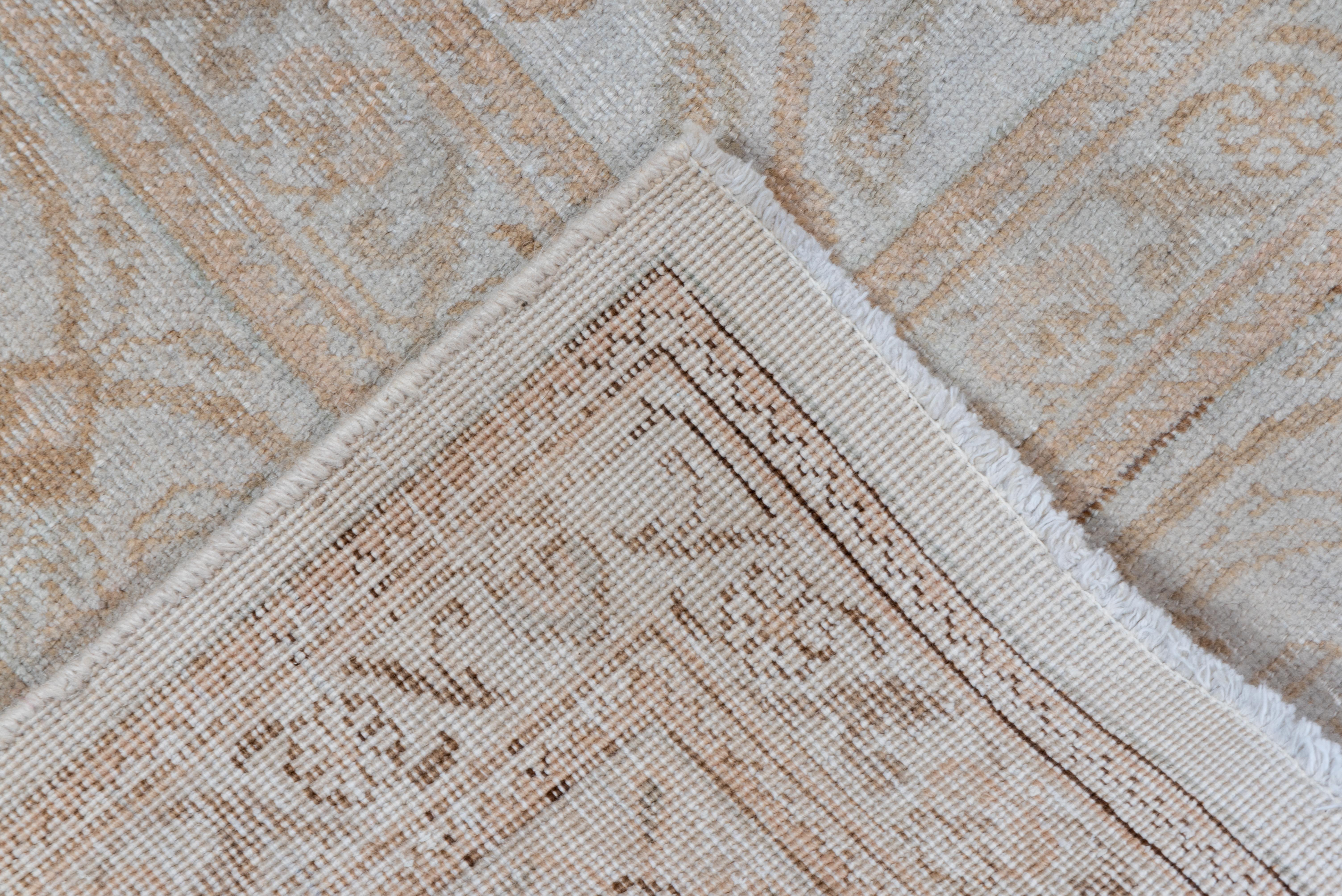 Lana Tappeto persiano Tabriz neutro, con accenti rosa e pesca, campo intero in vendita