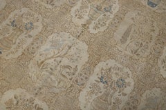 Neutral Persian Tabriz Pictorial Floral Vase Carpet