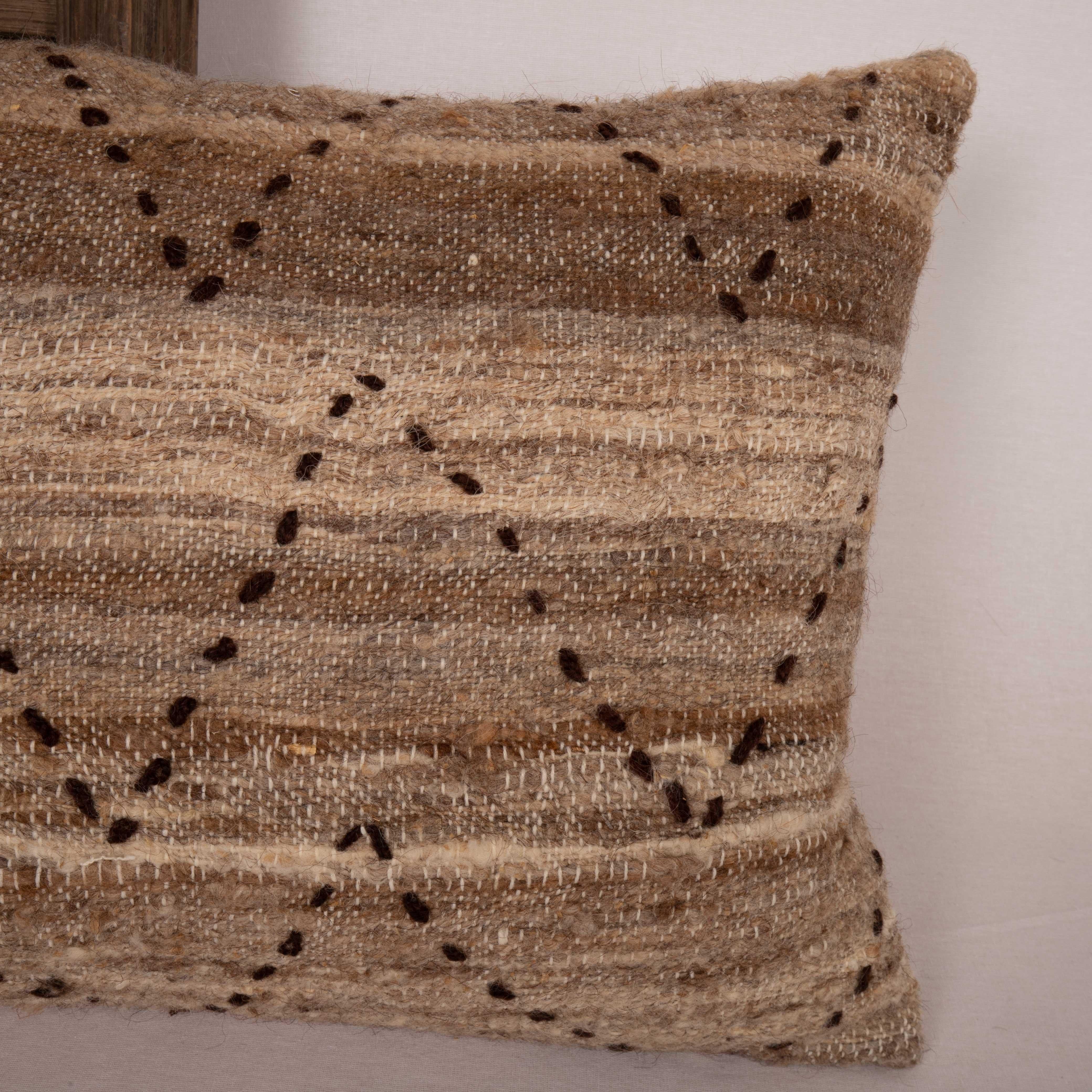 Turkish Neutral Pillow Case Made from a Vintage  Wool Cover, Mid-20th C For Sale