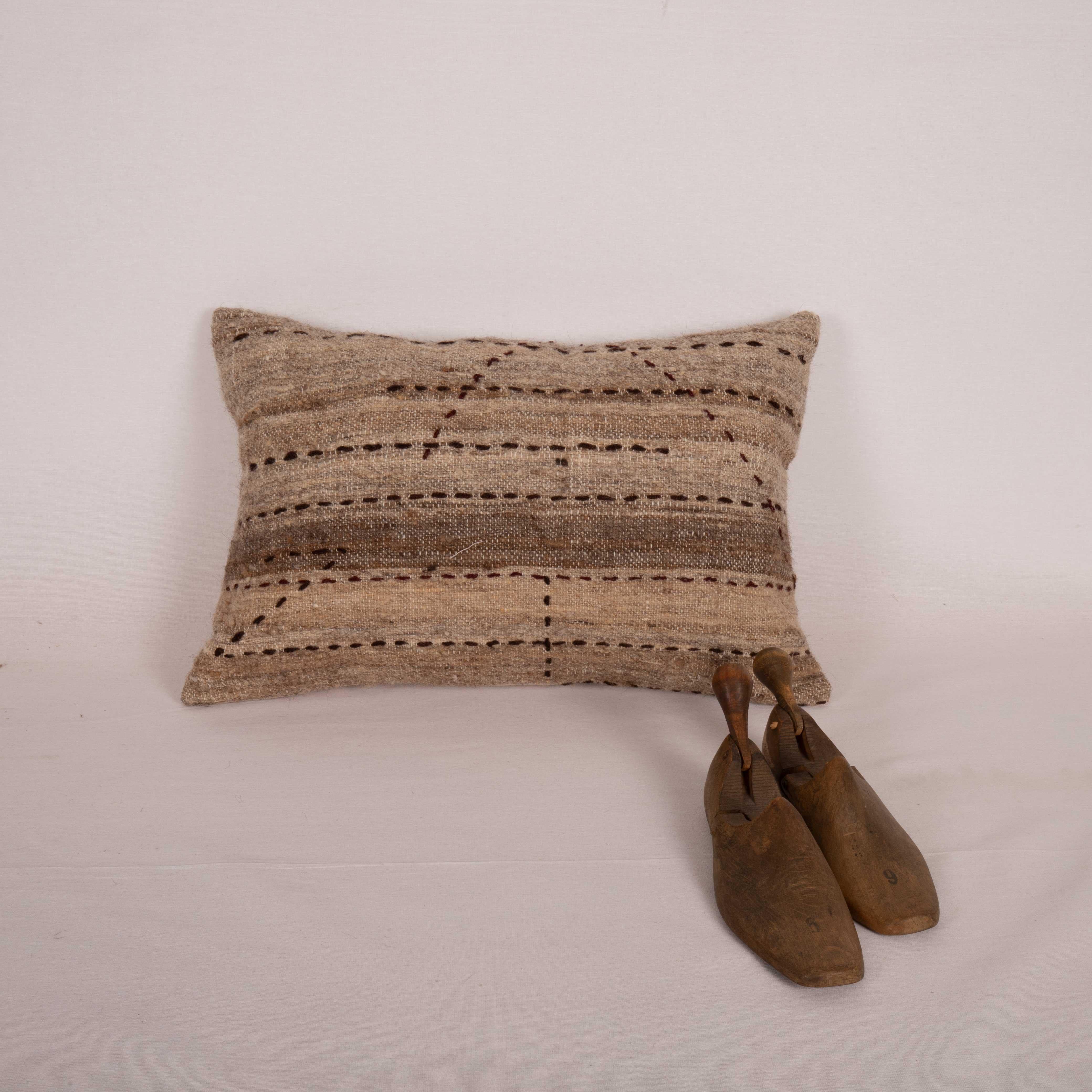 20th Century Neutral Pillow Case Made from a Vintage Wool Cover, Mid 20th C For Sale