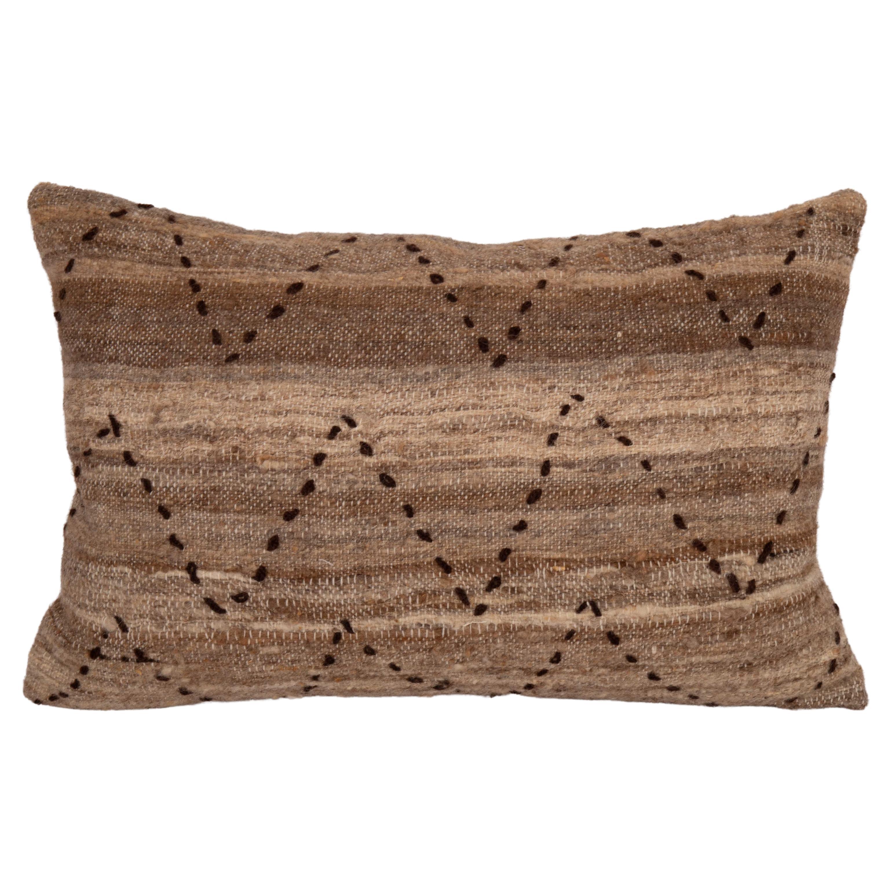 Neutral Pillow Case Made from a Vintage  Wool Cover, Mid-20th C For Sale