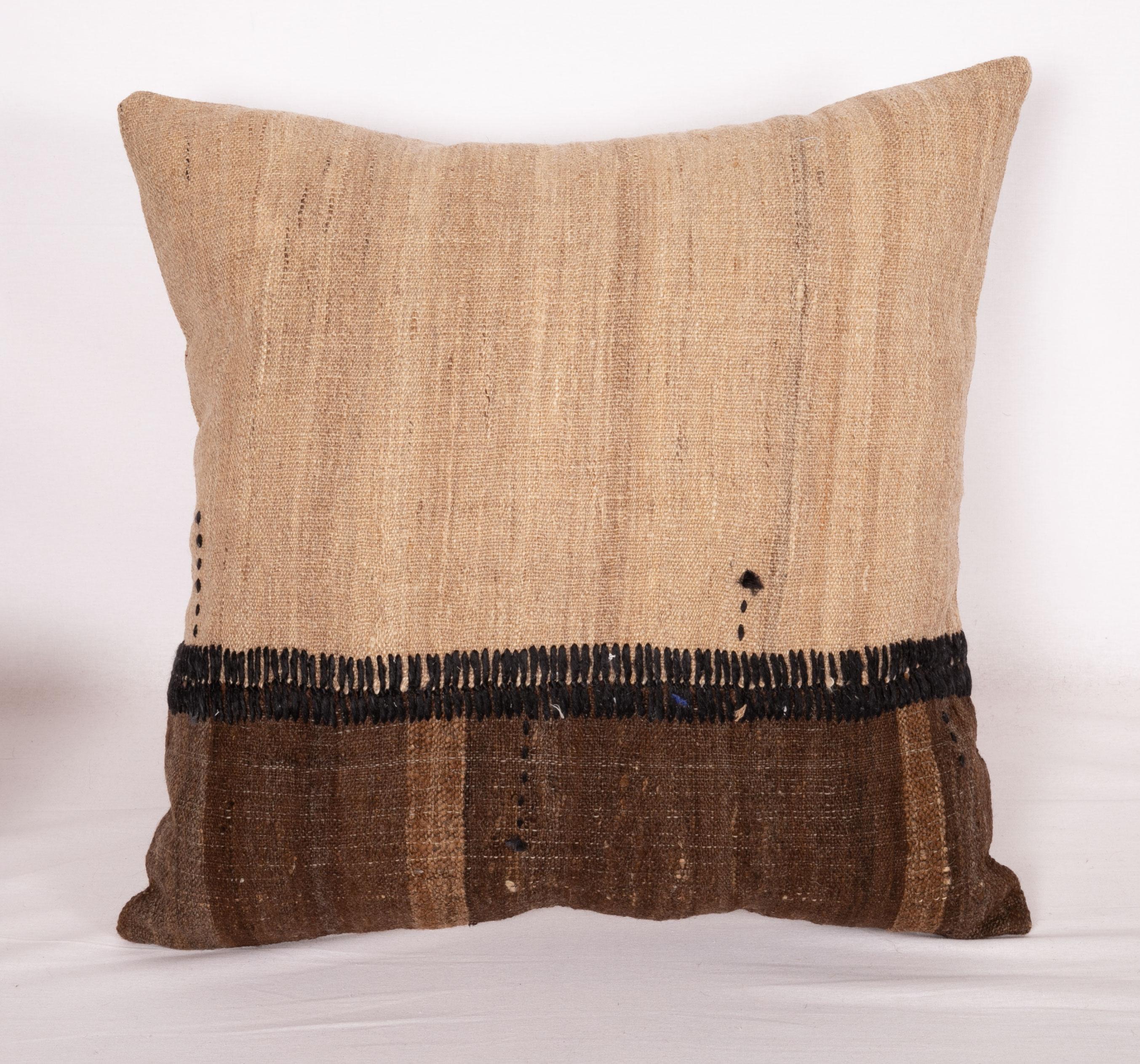 Hand-Woven Neutral Pillowcases Made from an Anatolian Vintage Cover, Mid-20th Century