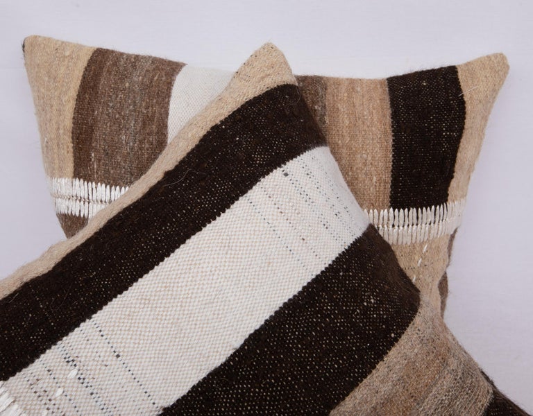 Hand-Woven Neutral Pillowcases Made from an Anatolian Vintage Cover, Mid-20th Century For Sale