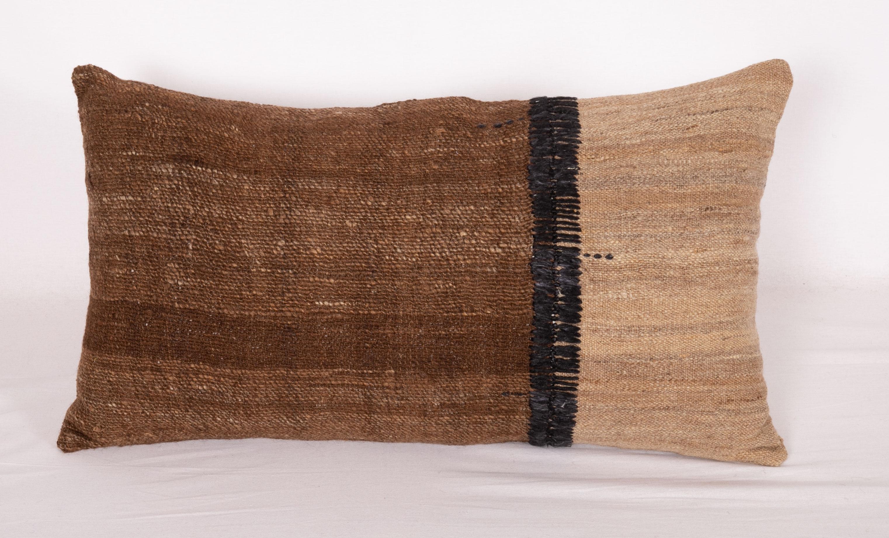 Wool Neutral Pillowcases Made from an Anatolian Vintage Cover, Mid-20th Century
