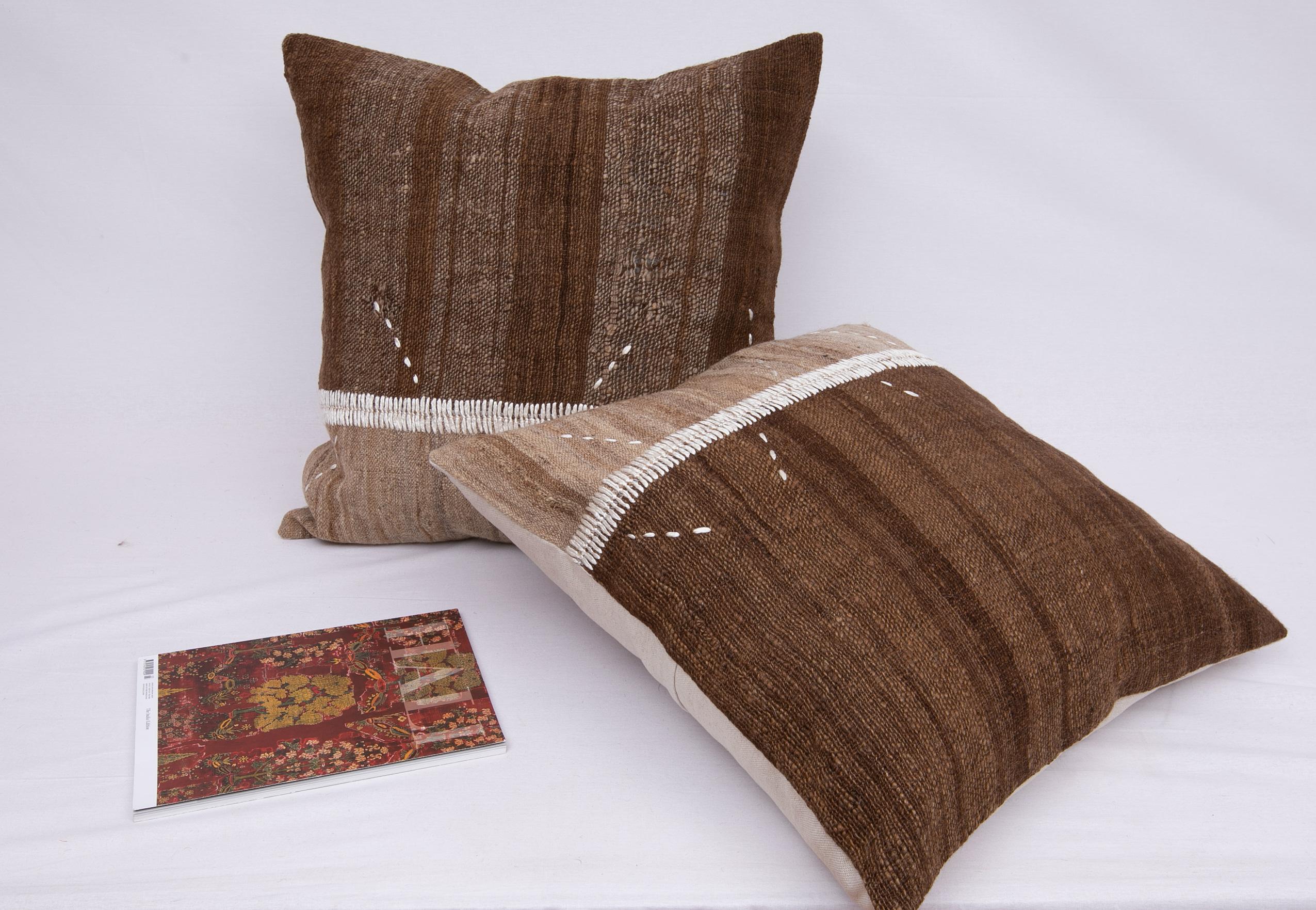 Neutral Pillowcases Made from an Anatolian Vintage Cover, Mid-20th Century 1
