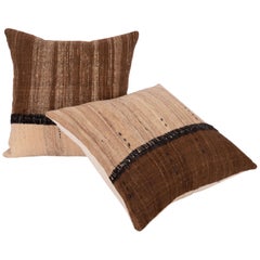 Neutral Pillowcases Made from an Anatolian Vintage Cover, Mid-20th Century