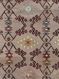 Neutral Pirot Kilim • Vintage European Flatweave Wool Rug • 8′5″×9′5″ • 1940s