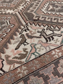 Neutral Shahsavan Persian Soumak • Vintage Flatweave Rug / Wall Art (4x6)