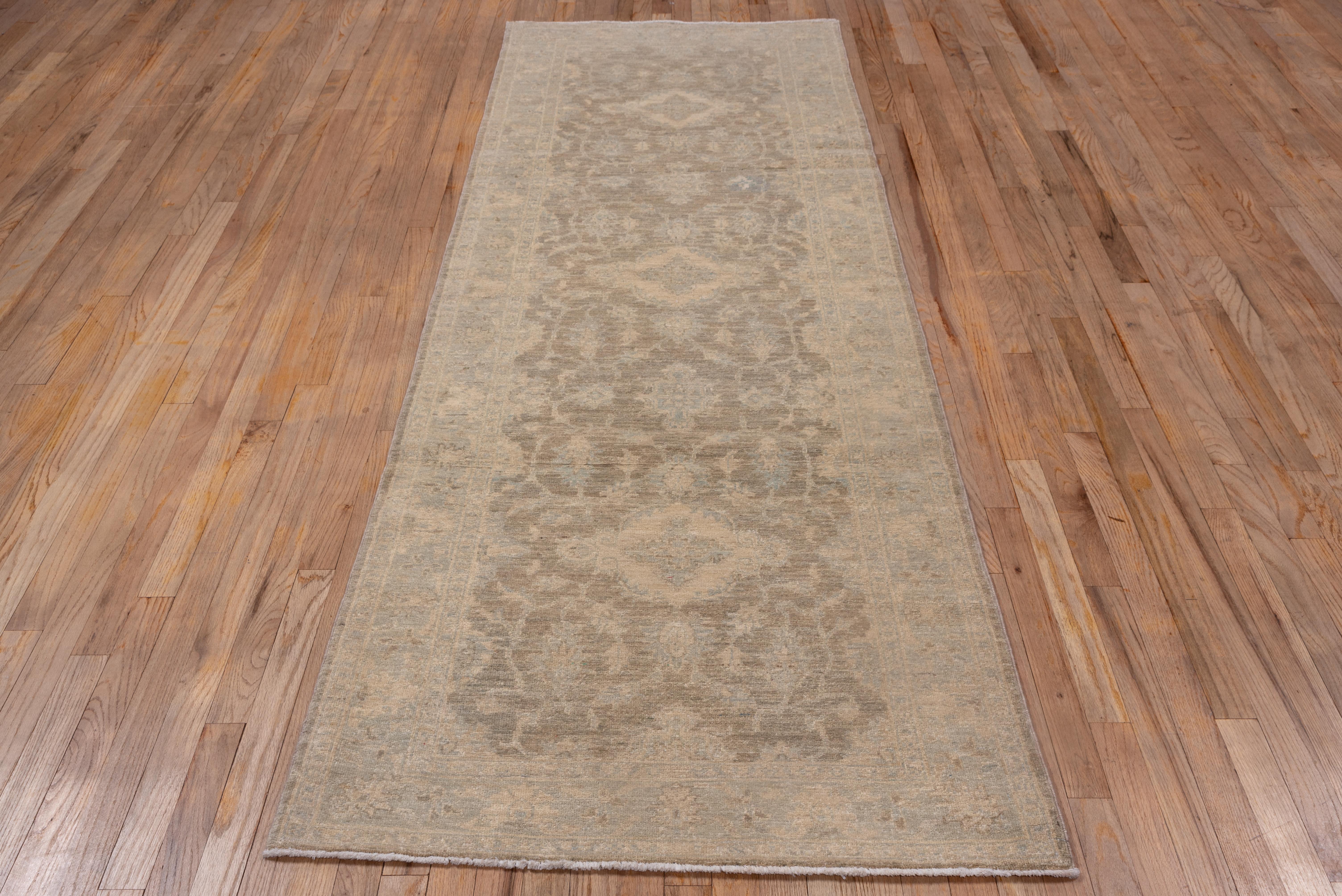 Hand-Knotted Neutral Sivas Design Runner For Sale