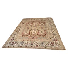 Antique Neutral Sultanabad Wool Area Rug from Turkey