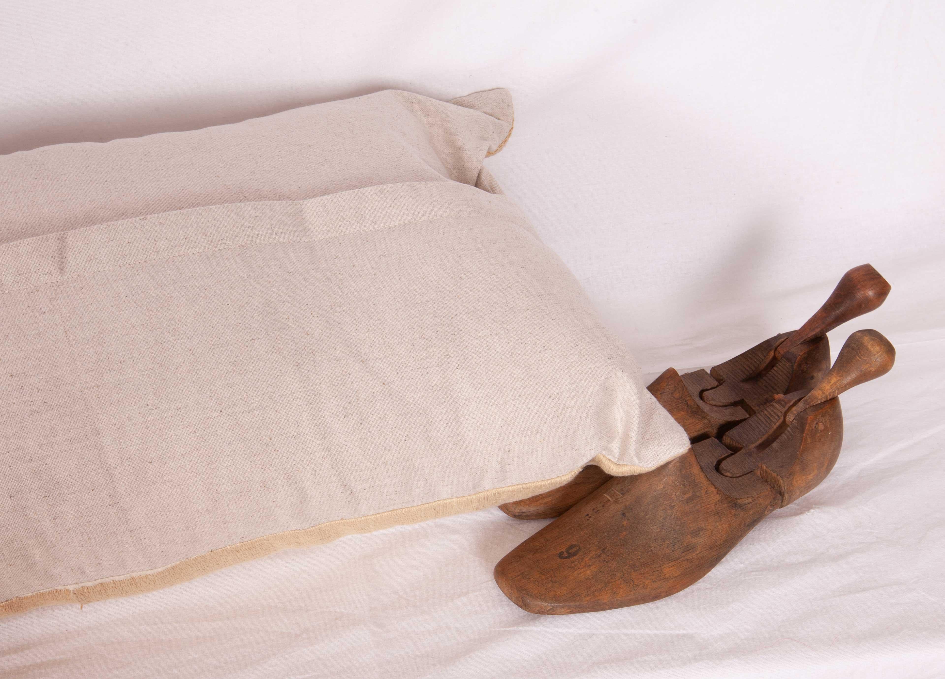 Cotton Neutral Suzani Lumbar Pillow Case Made from a Mid-20th Century Suzani