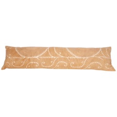 Neutral Suzani Lumbar Pillow Case Made from a Mid-20th Century Suzani
