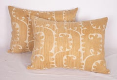 Neutral Suzani Pillow Cases Made from a Mid-20th Century Uzbek Suzani