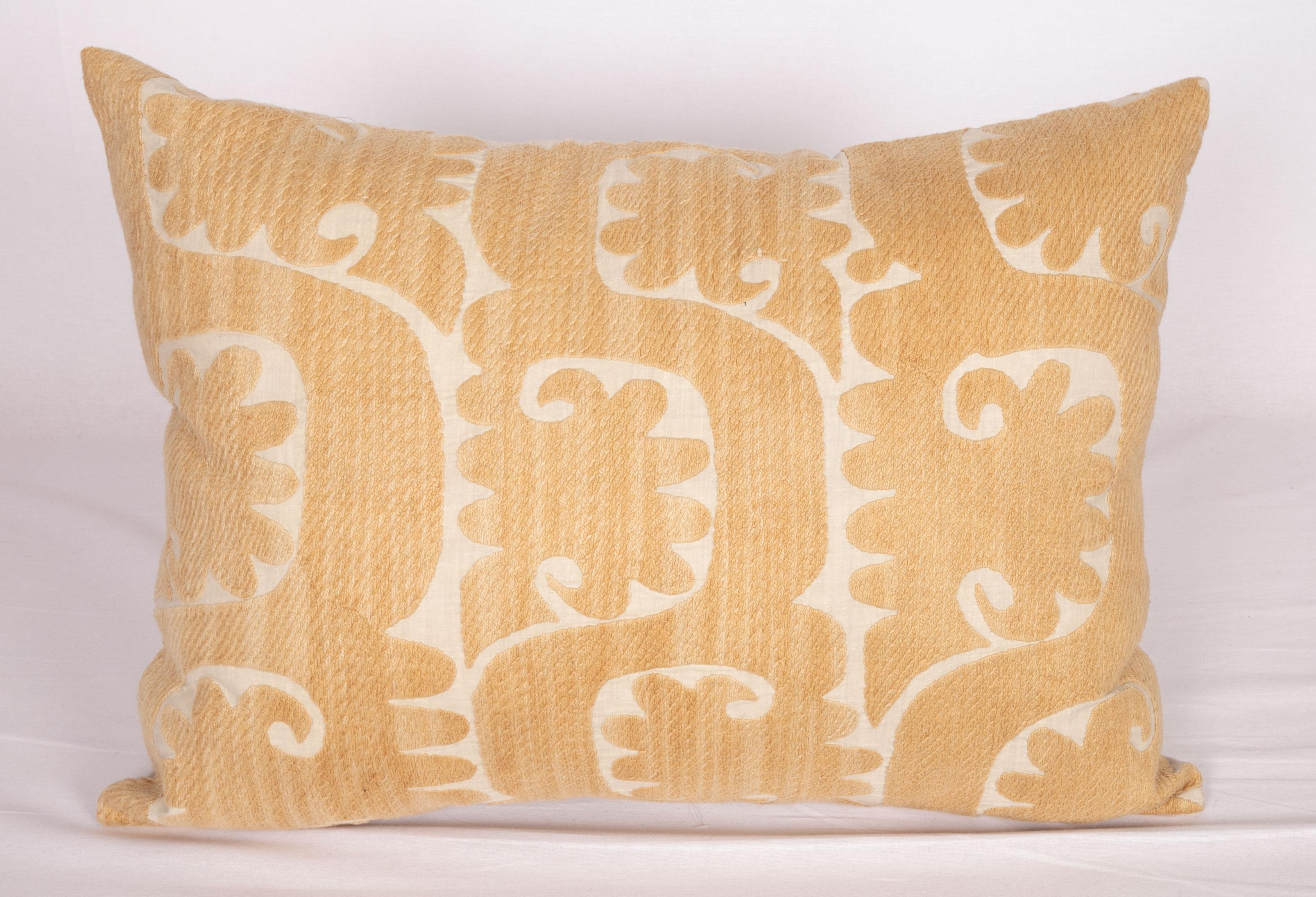 Neutral Suzani Pillow Cases Made from a Mid-20th Century Uzbek Suzani For Sale 1