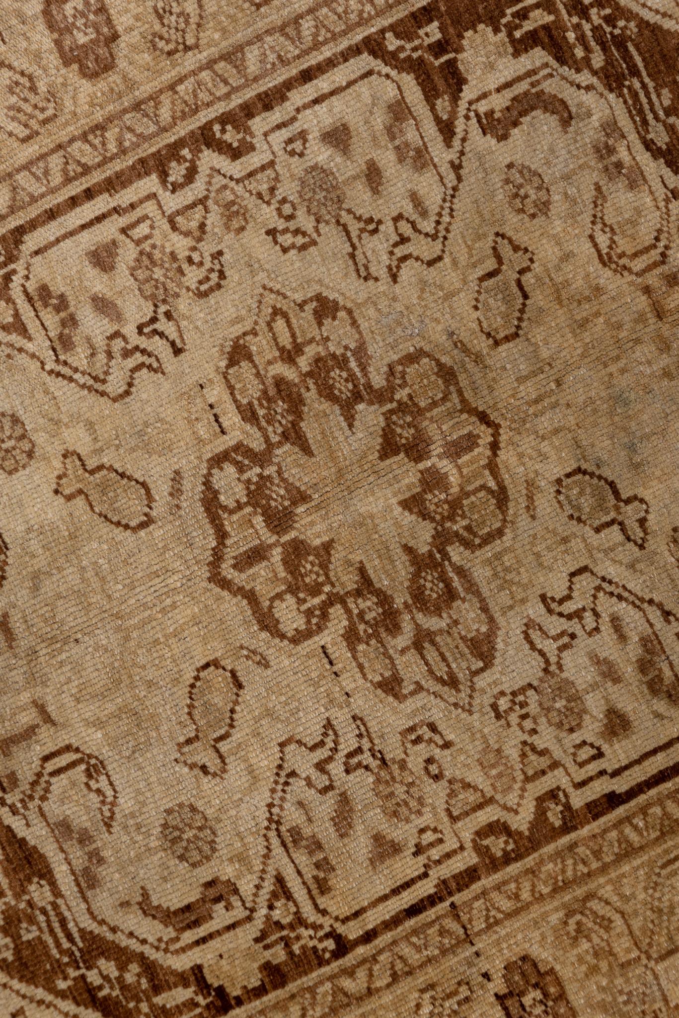 Neutral Tan Oushak Antique Runner In Excellent Condition For Sale In New York, NY