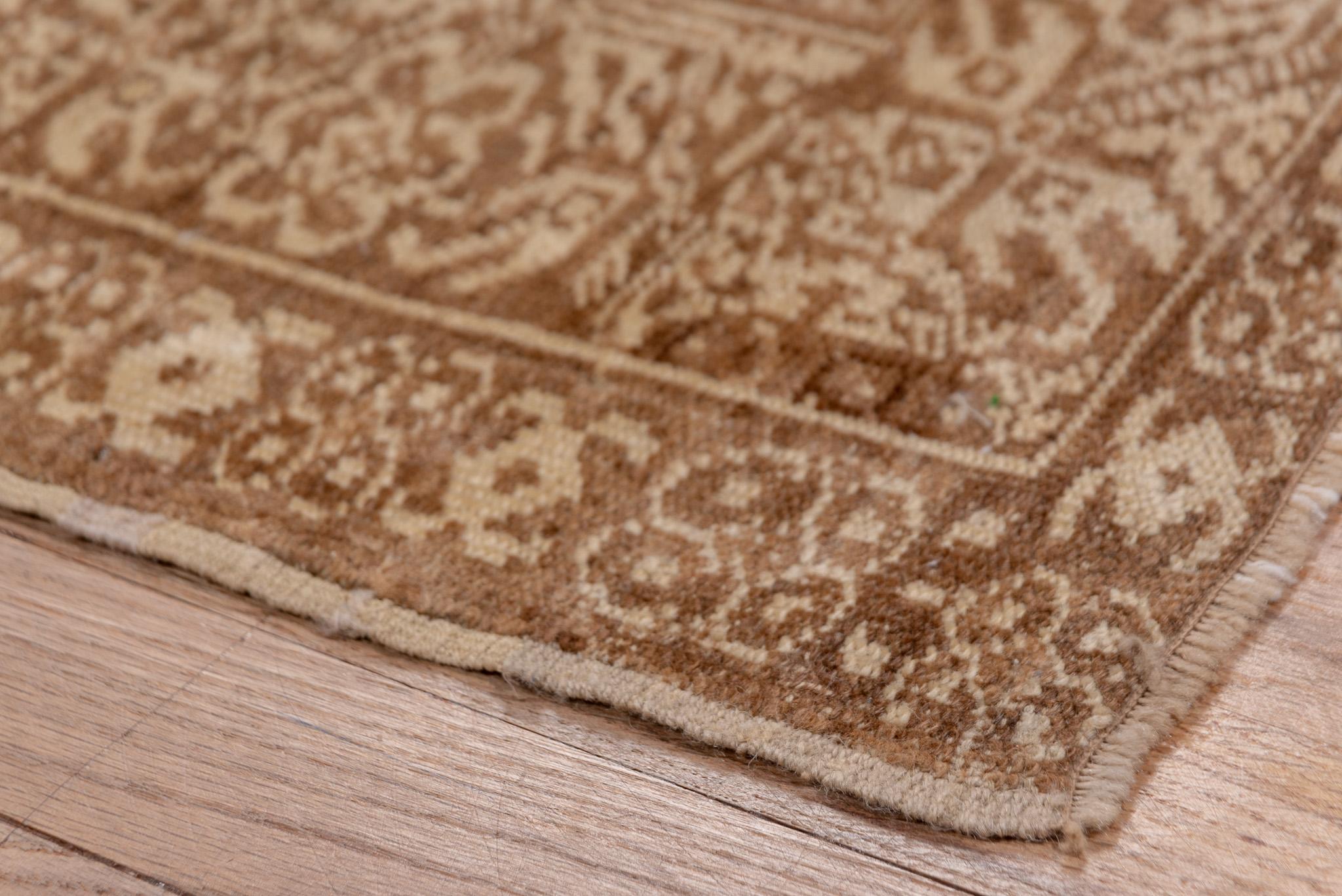 Neutral Tan Oushak Antique Runner For Sale 2