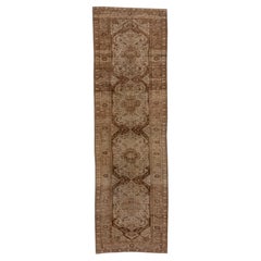 Neutral Tan Oushak Antique Runner