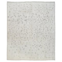 Neutral Tonal Textured Hand Knotted Wool Rug 12'5''x15'