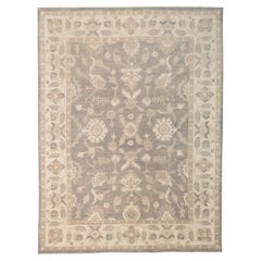 Neutral Toned Oushak Wool Rug 8'10''x11'9''