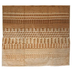 Neutral Toned Oversized Persian Wool Rug, Architectural Geometric Design, 13x15