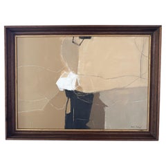 Neutral Tones With Black Acrylic Painting By Artist Patrick Phillips, U.S.A.