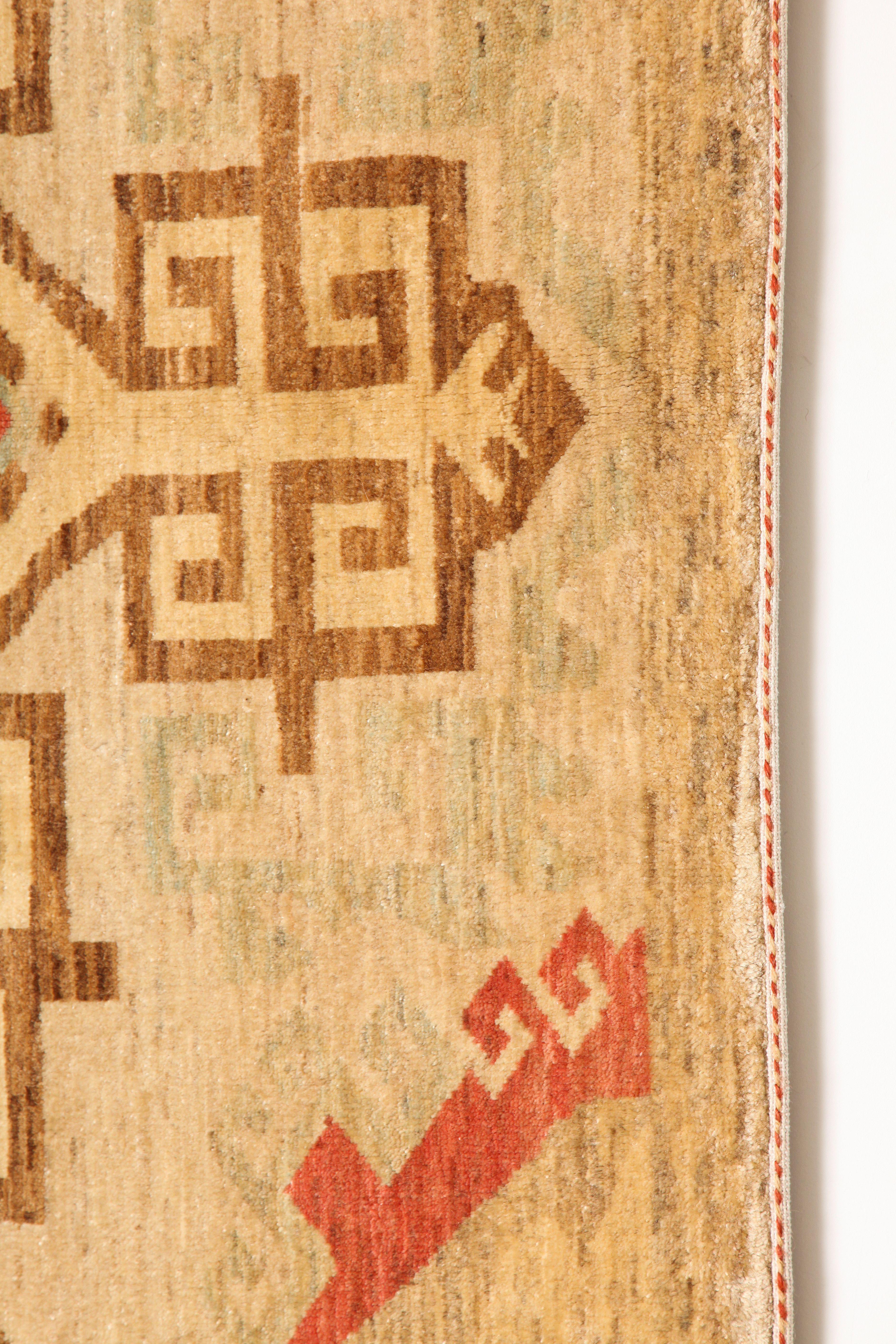Neutrale Stammes-Wolle persischen Bereich Teppich mit Rot, Teal, und Brown 8' x 10' im Angebot 4