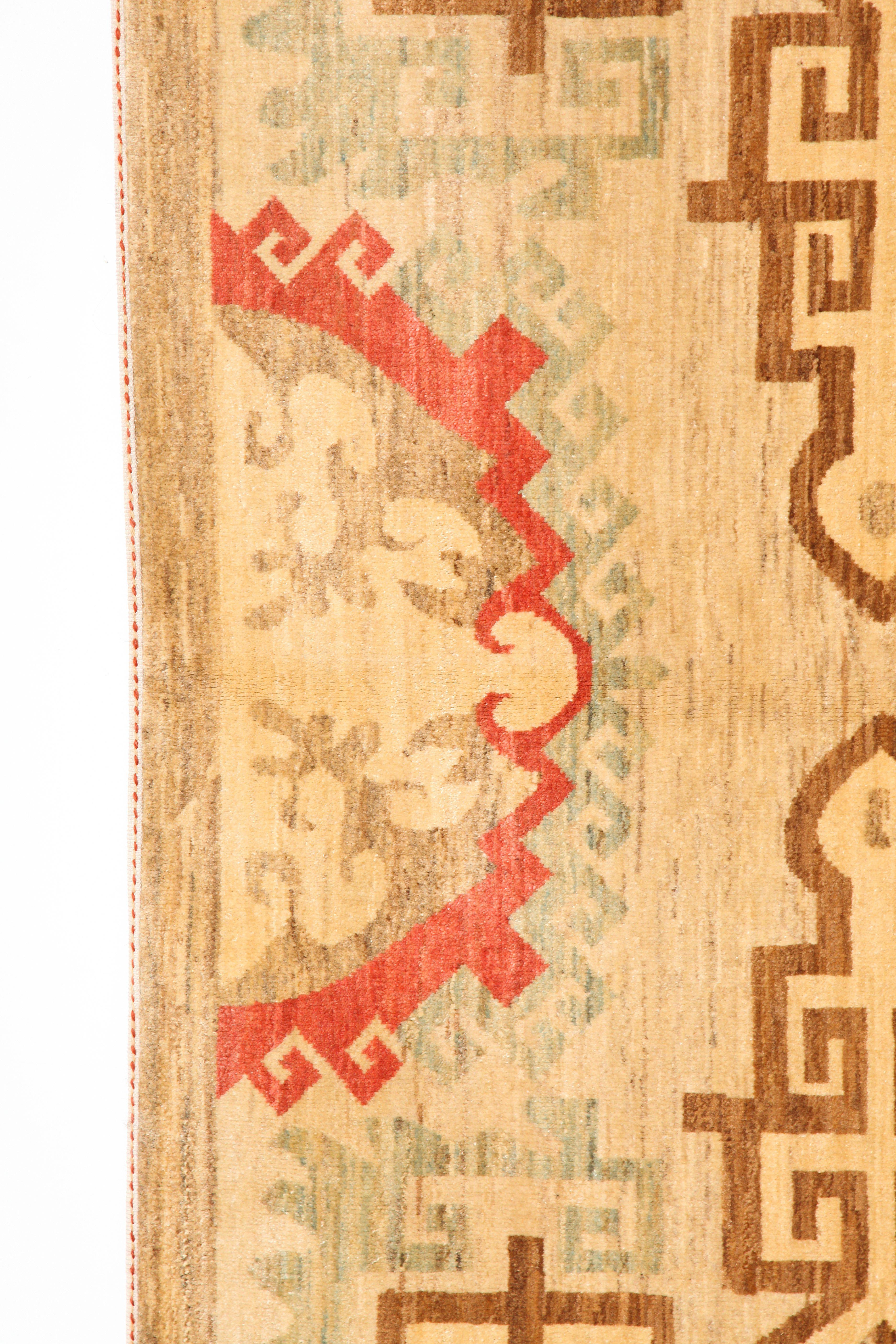 Neutrale Stammes-Wolle persischen Bereich Teppich mit Rot, Teal, und Brown 8' x 10' im Angebot 5