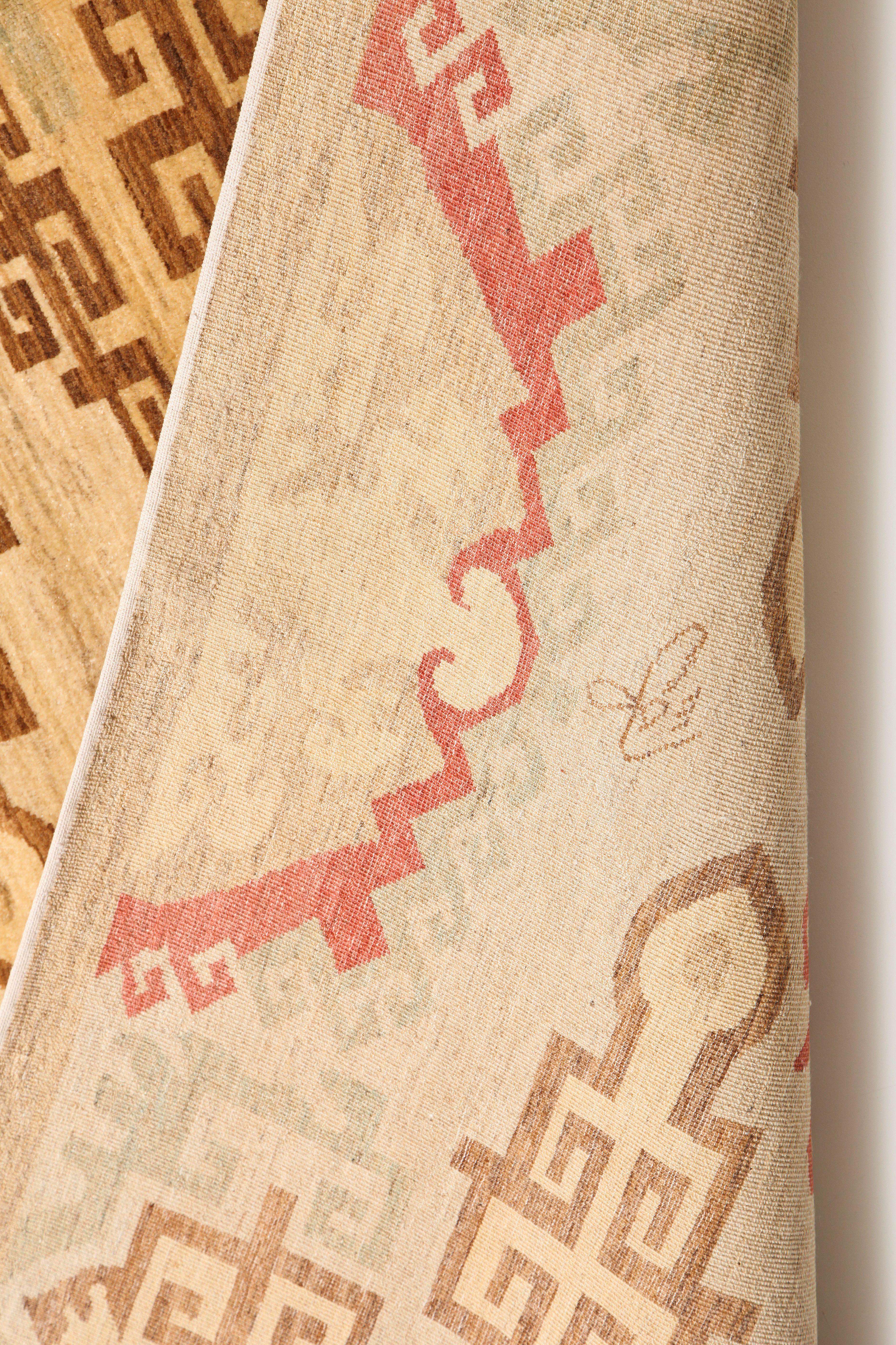 Neutrale Stammes-Wolle persischen Bereich Teppich mit Rot, Teal, und Brown 8' x 10' im Angebot 6