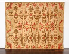 Neutral Tribal Wool Persian Area Rug with Red, Teal, and Brown 8' x 10'