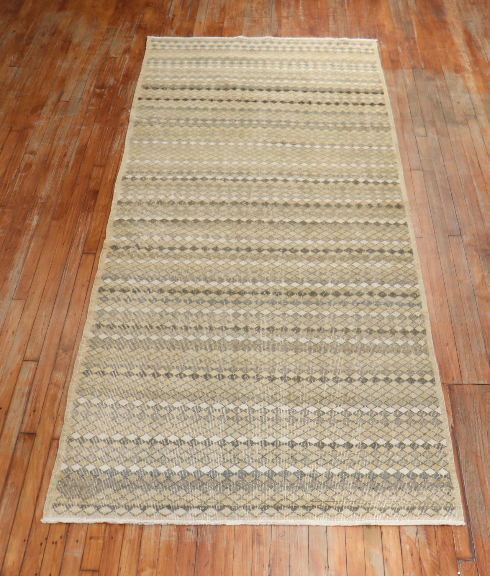 Neutral Turkish Deco Runner For Sale 5