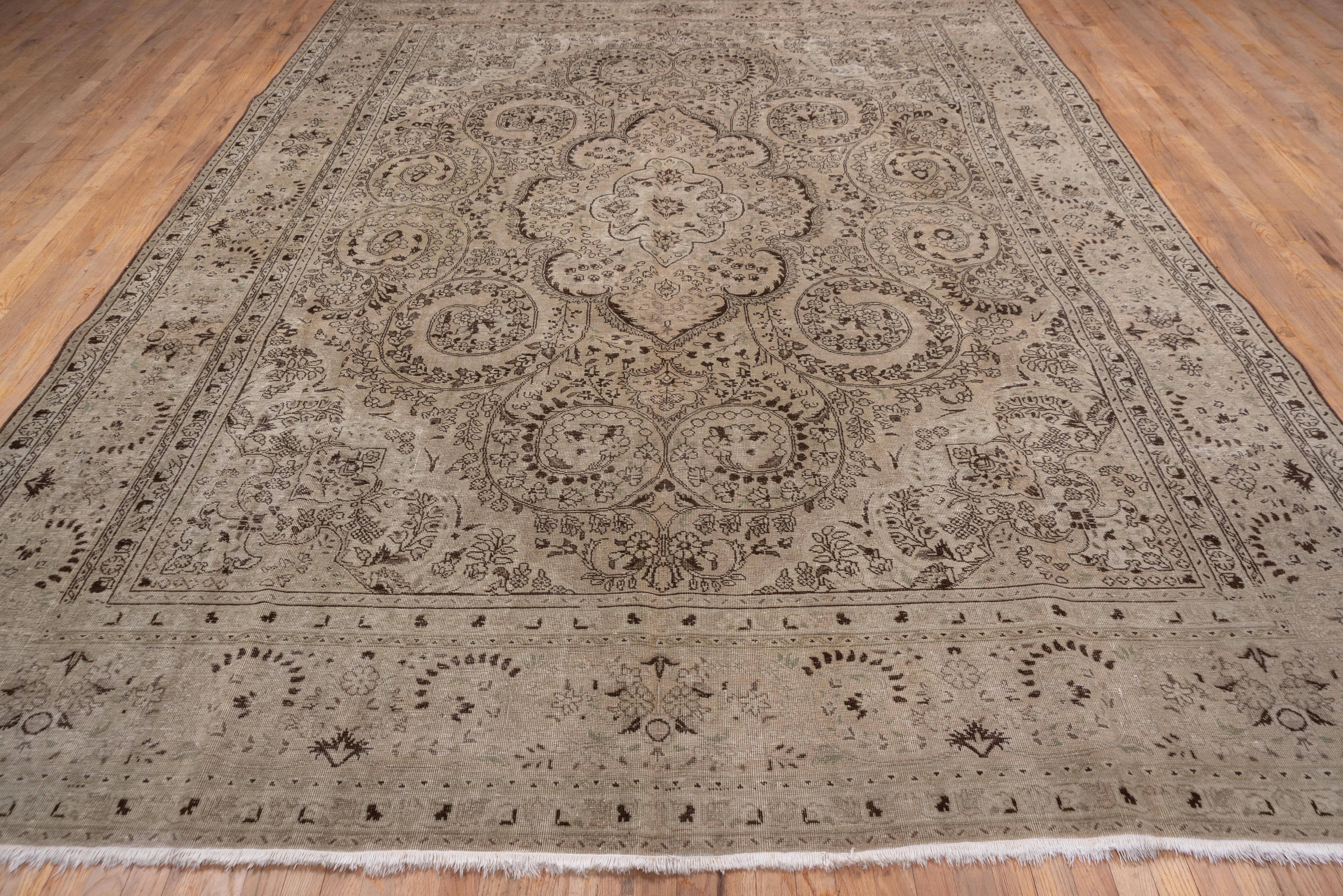 Wool Neutral Turkish Sivas Carpet, circa 1920s For Sale