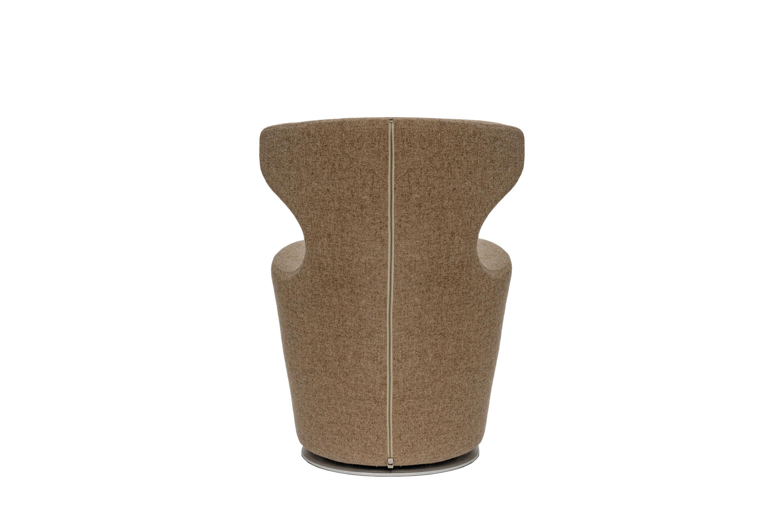 Italian Neutral Upholstered Swivel Mini Papilio Armchair by B&B Italia - Available Now For Sale