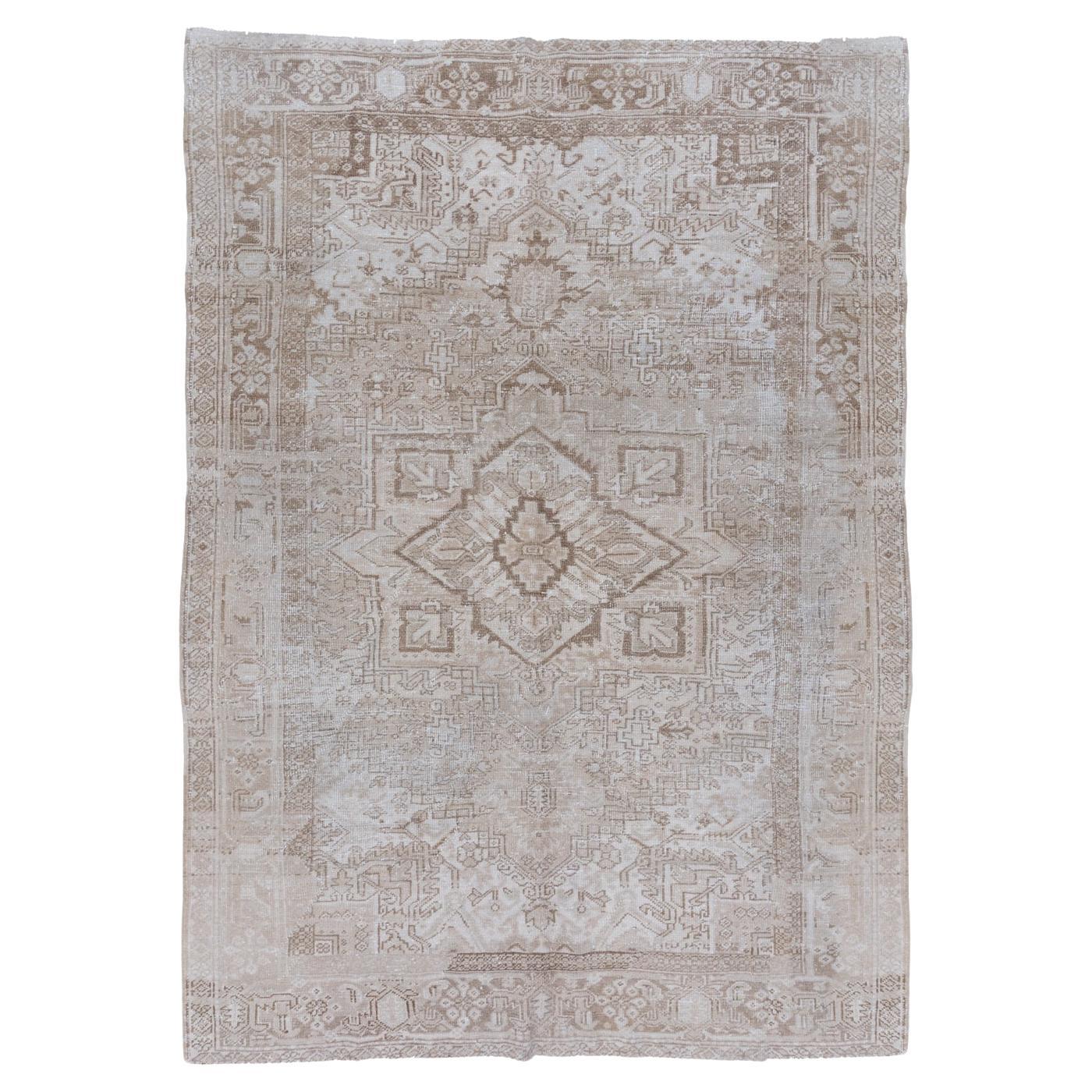 8' x 11' Neutral Taupe Vintage Persian Rug For Sale at 1stDibs