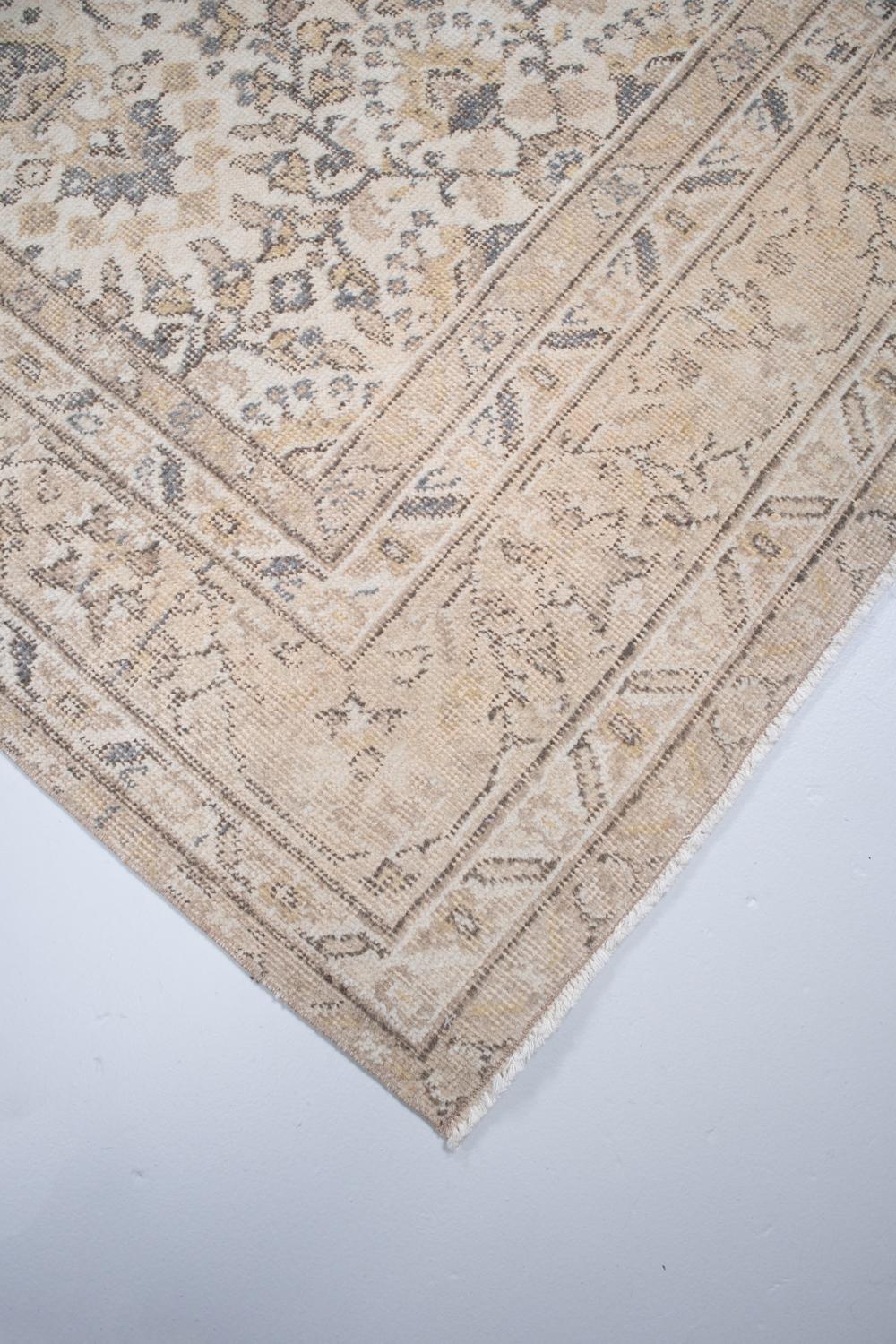 Neutral Vintage Turkish Oushak Rug 3