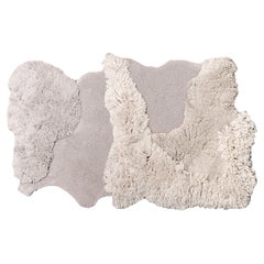 Neutral Wool Blend Tufted Area Carpet, Limited Edition