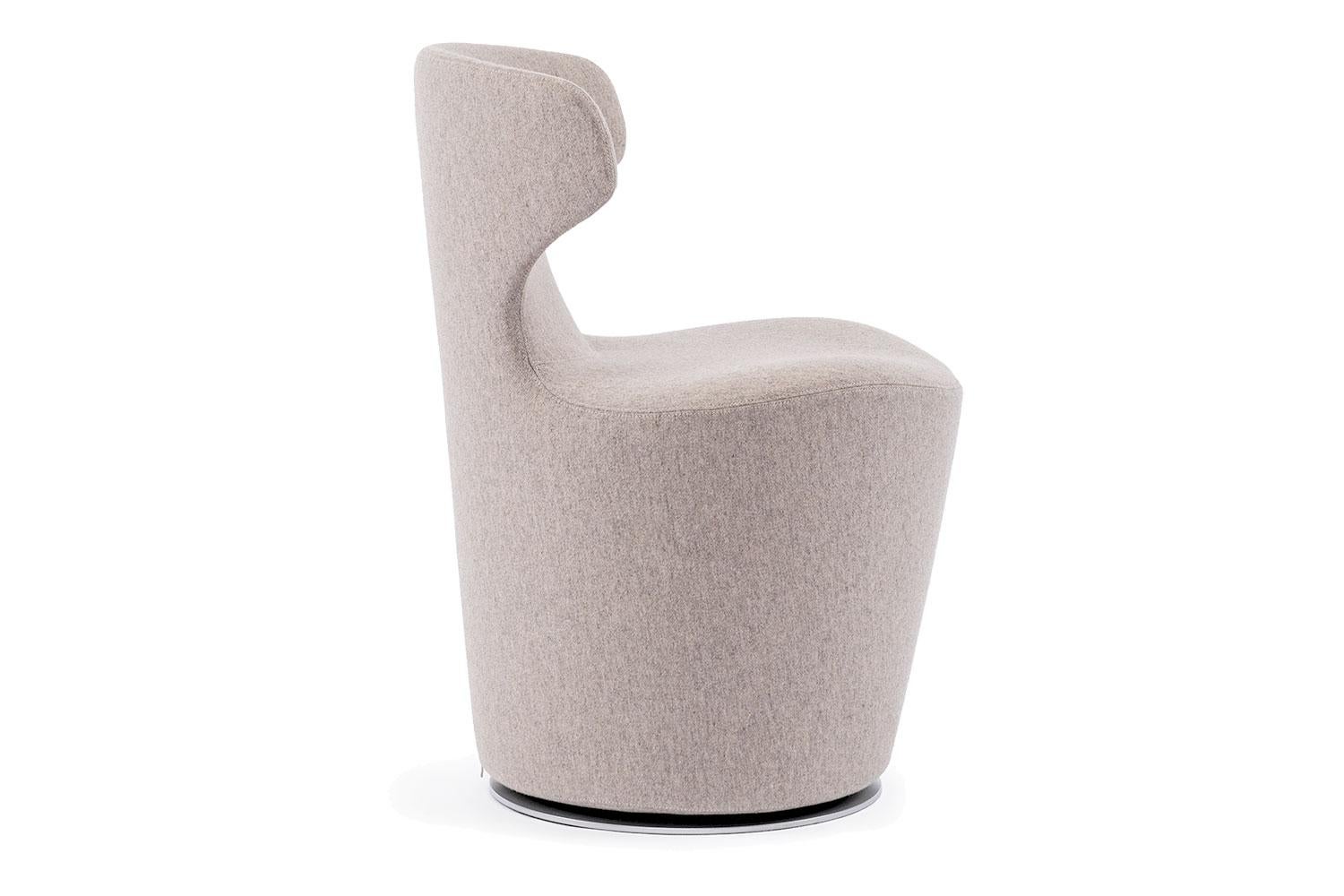 Modern Neutral Wool Cashmere Upholstered Swivel Armchair by B&B Italia - Available Now
