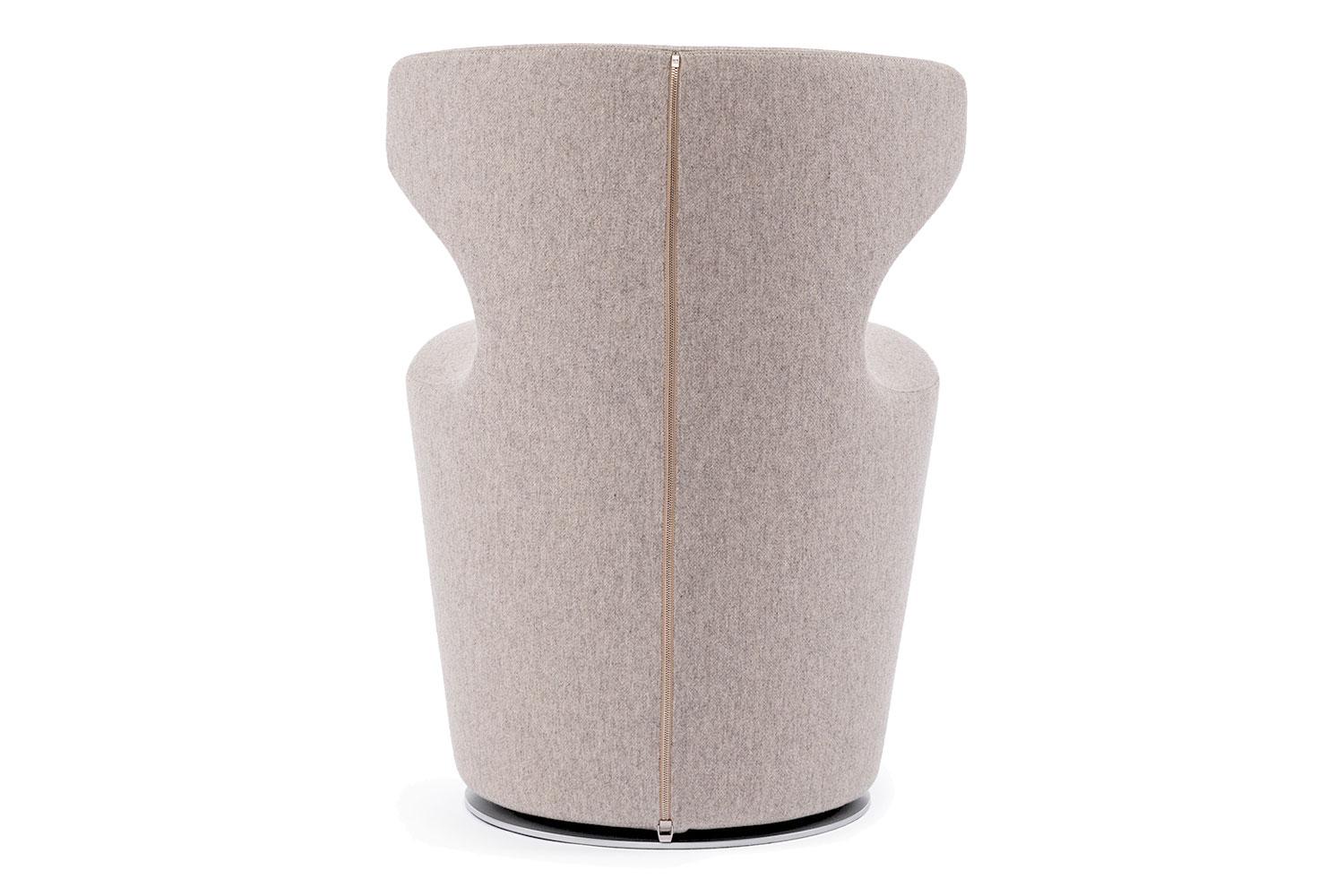 Contemporary Neutral Wool Cashmere Upholstered Swivel Armchair by B&B Italia - Available Now