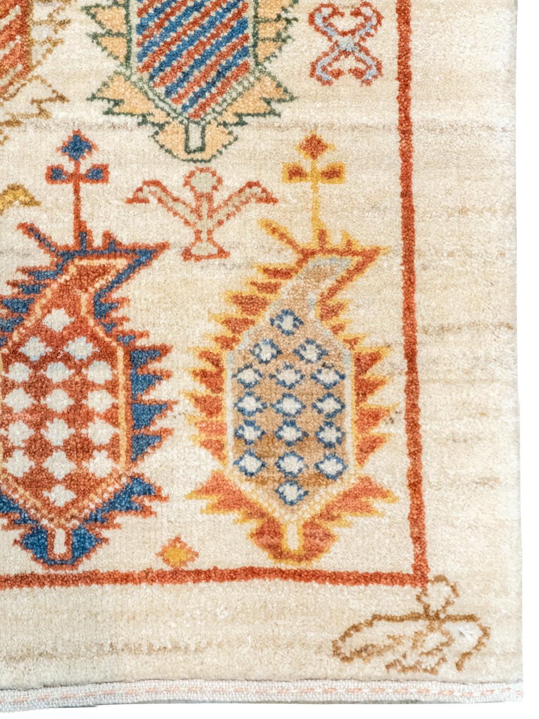 Neutraler persischer Wollteppich mit bunten Paisleys, böhmisch, 8' x 10' (21. Jahrhundert und zeitgenössisch) im Angebot