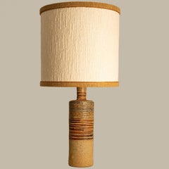 Neutral XL Textured Ceramic Floor Table Lamp, Natural Lampshade by R. Houben