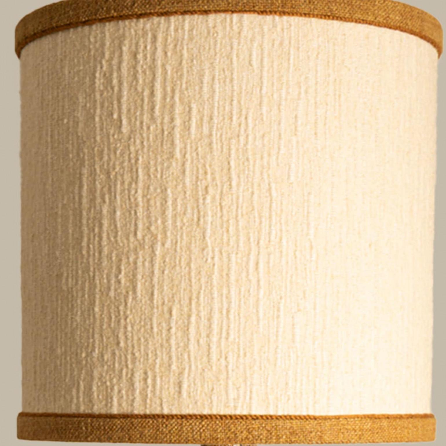 Danish Neutral XL Textured Ceramic Floor Table Lamp, Natural Lampshade by R. Houben For Sale