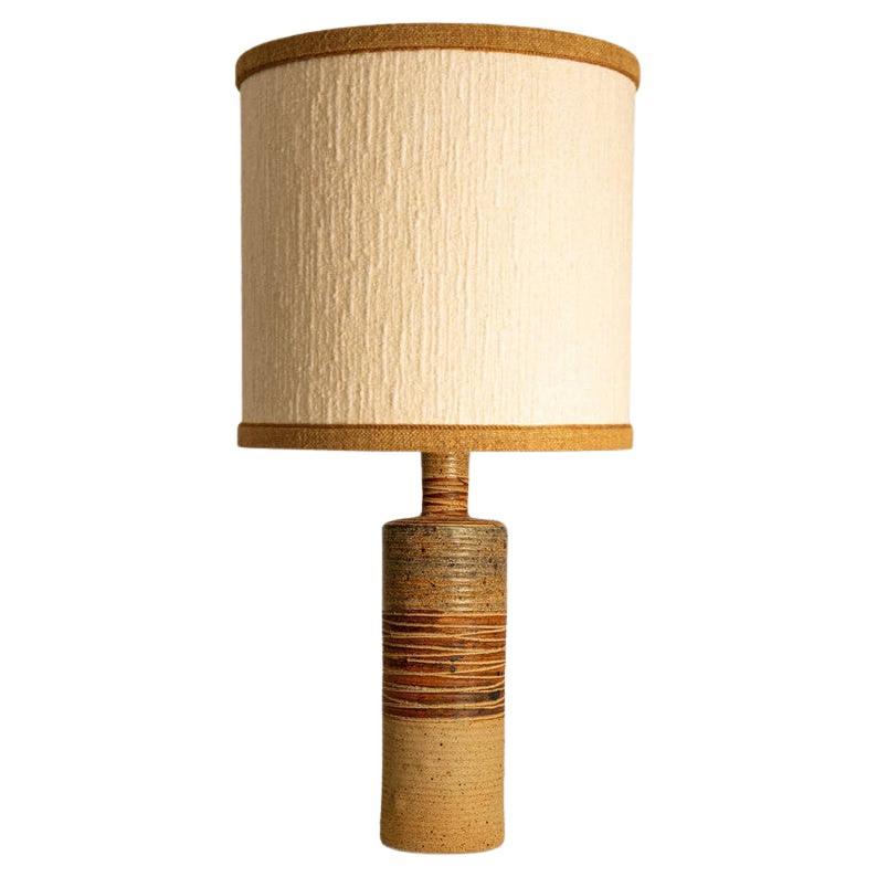 Neutral XL Textured Ceramic Floor Table Lamp, Natural Lampshade by R. Houben For Sale