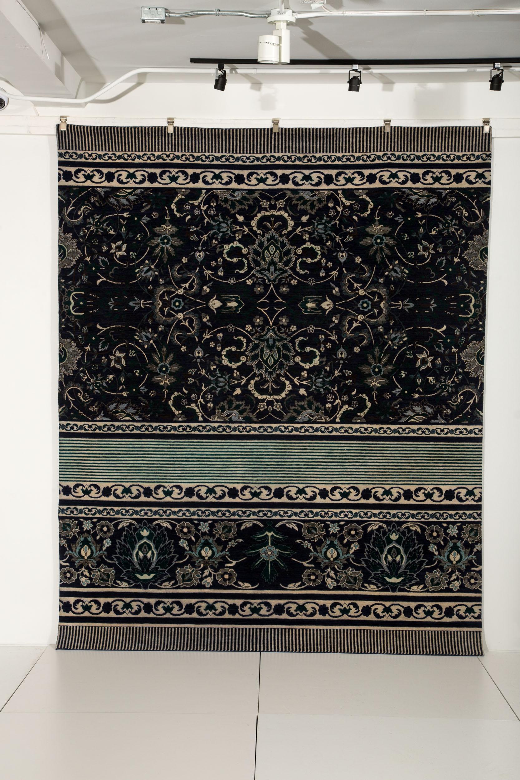 Hand-Knotted NeuvoClassic #8, Hand Knotted Area Rug New Zealand Wool, by Thirty Six Knots For Sale