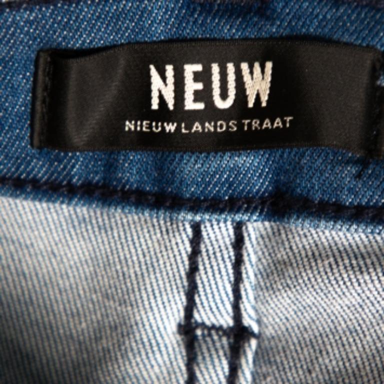 Women's Neuw Blue Denim High Waist Skinny Distressed Marilyn Jeans M For Sale